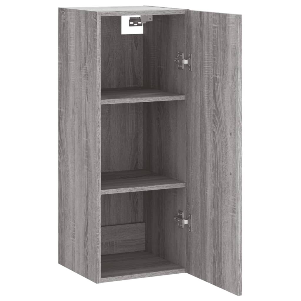 Wandkast 34,5X34X90 Cm Bewerkt Hout Grijs Sonoma Eikenkleurig