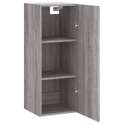 Wandkast 34,5X34X90 Cm Bewerkt Hout Grijs Sonoma Eikenkleurig