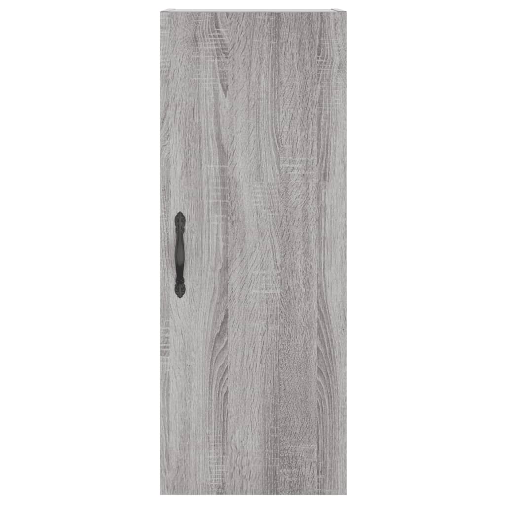 Wandkast 34,5X34X90 Cm Bewerkt Hout Grijs Sonoma Eikenkleurig