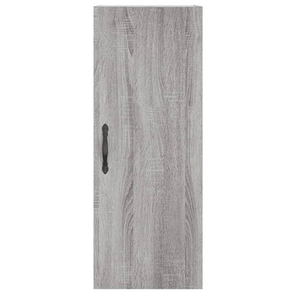 Wandkast 34,5X34X90 Cm Bewerkt Hout Grijs Sonoma Eikenkleurig