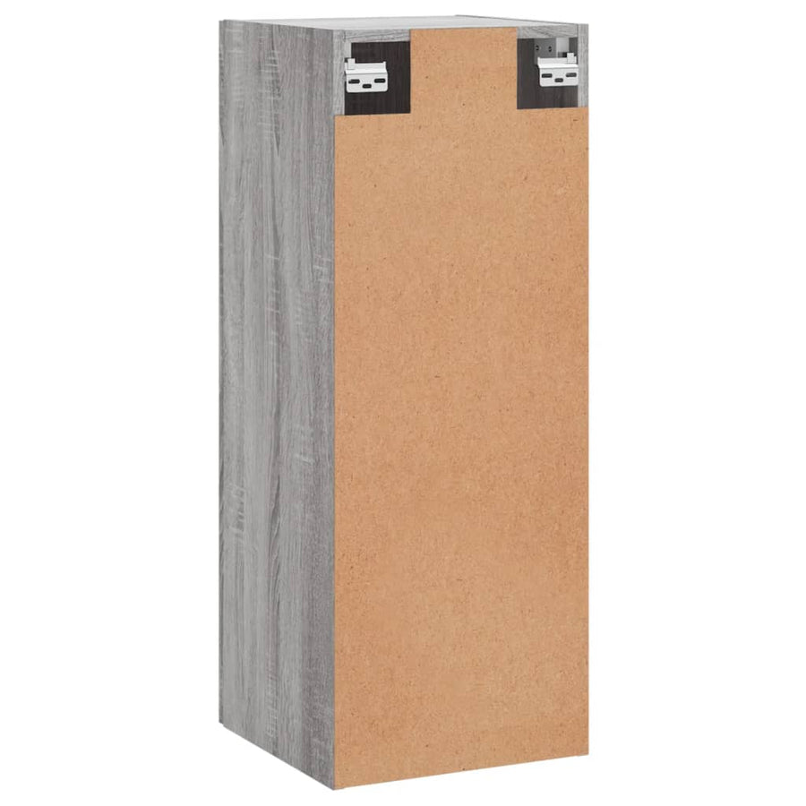 Wandkast 34,5X34X90 Cm Bewerkt Hout Grijs Sonoma Eikenkleurig