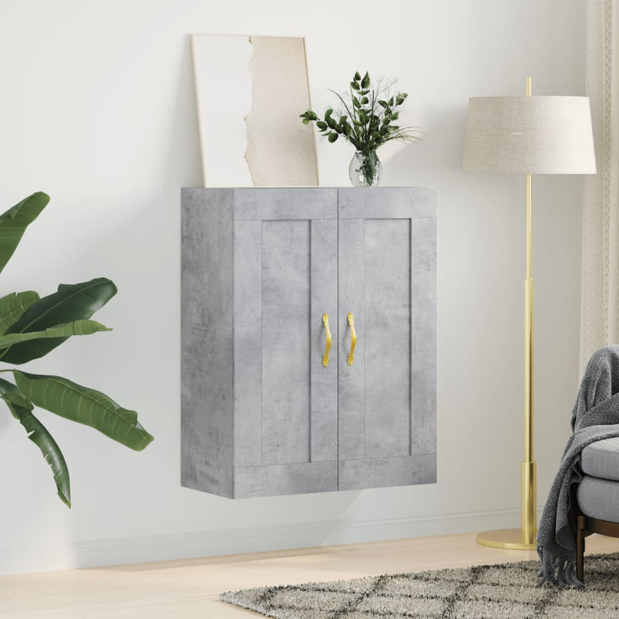 Wandkast 69,5x34x90 cm bewerkt hout betongrijs