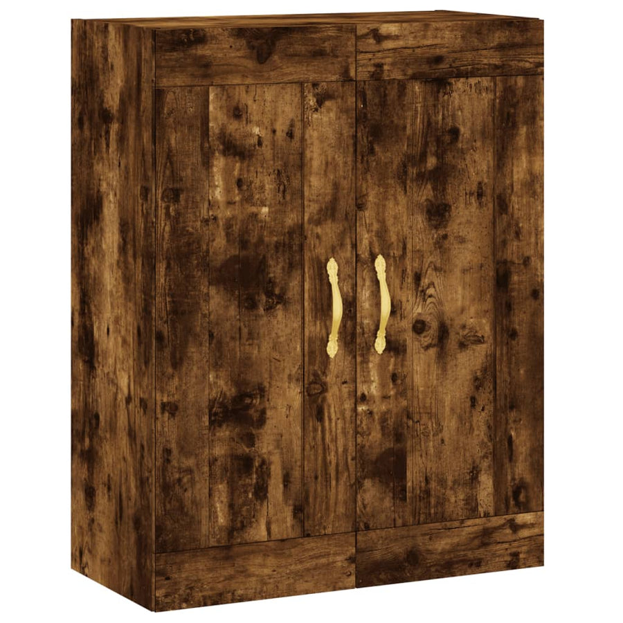Wandkast 69,5X34X90 Cm Bewerkt Hout Gerookt Eikenkleurig