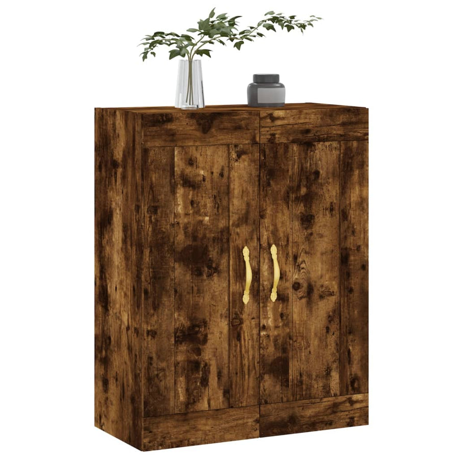 Wandkast 69,5X34X90 Cm Bewerkt Hout Gerookt Eikenkleurig