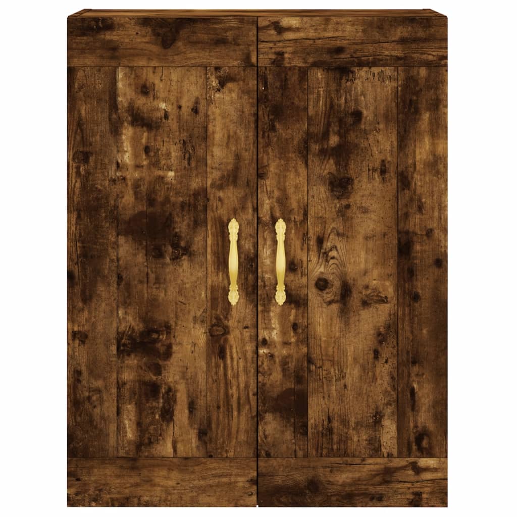 Wandkast 69,5X34X90 Cm Bewerkt Hout Gerookt Eikenkleurig