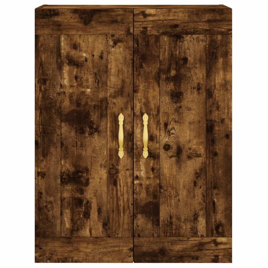 Wandkast 69,5X34X90 Cm Bewerkt Hout Gerookt Eikenkleurig