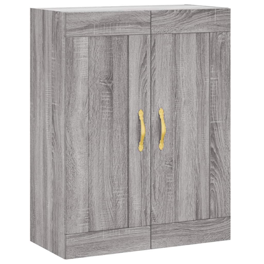 Wandkast 69,5X34X90 Cm Bewerkt Hout Grijs Sonoma Eikenkleurig