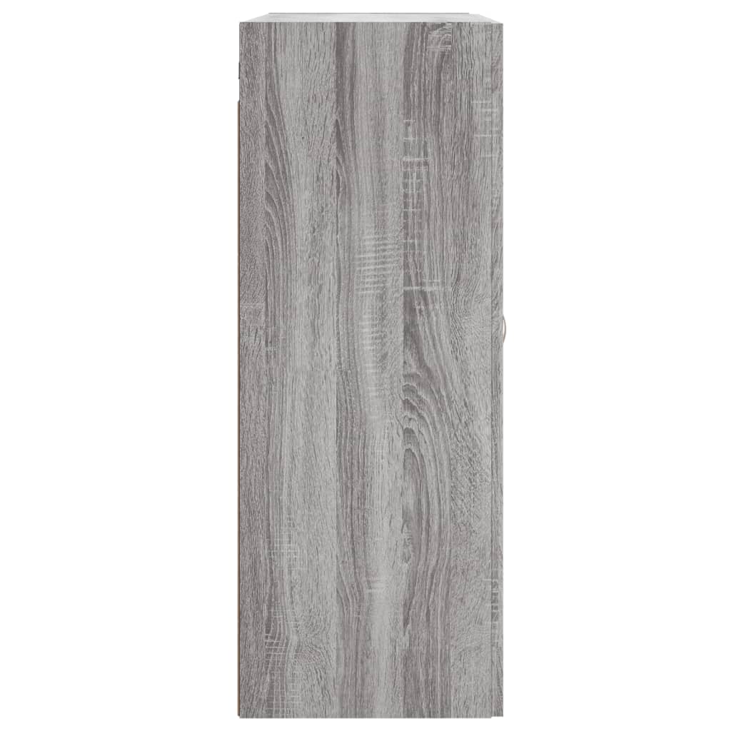 Wandkast 69,5X34X90 Cm Bewerkt Hout Grijs Sonoma Eikenkleurig