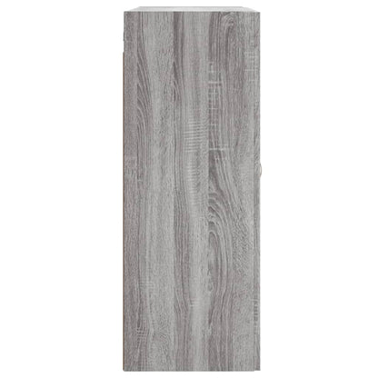 Wandkast 69,5X34X90 Cm Bewerkt Hout Grijs Sonoma Eikenkleurig
