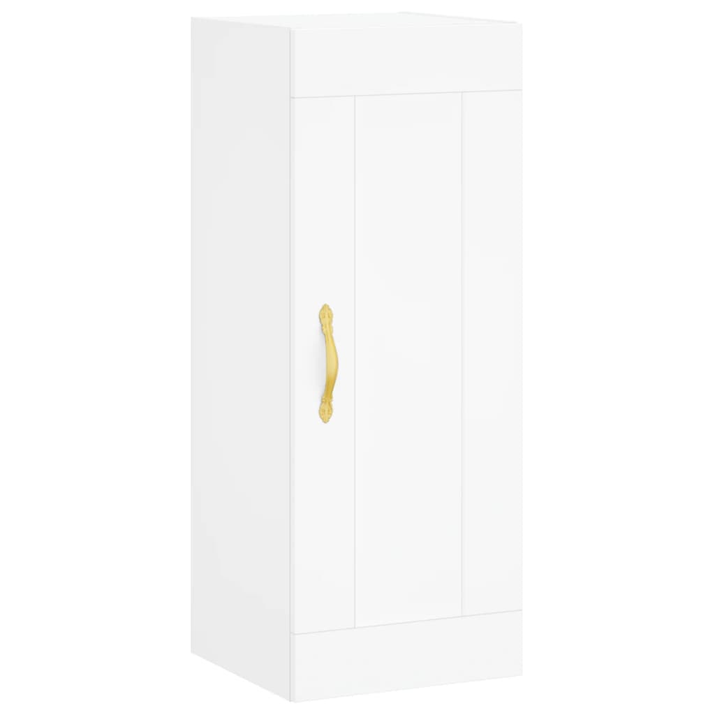 Wandkast 34,5x34x90 cm bewerkt hout wit