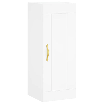 Wandkast 34,5x34x90 cm bewerkt hout wit