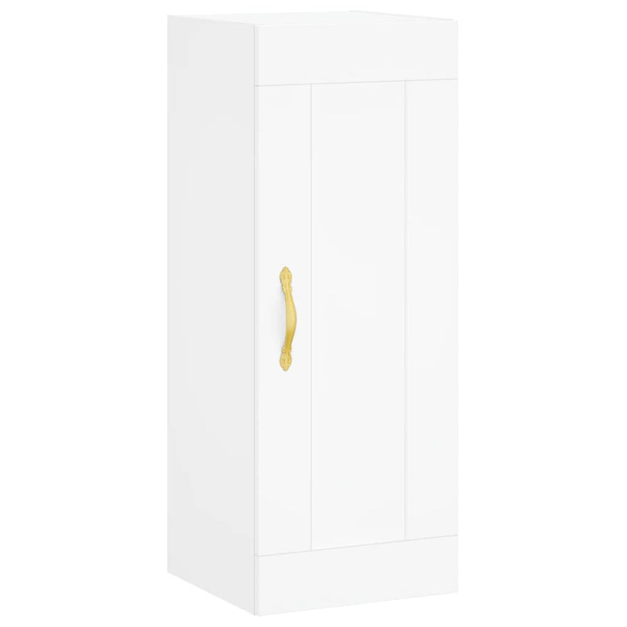 Wandkast 34,5x34x90 cm bewerkt hout wit