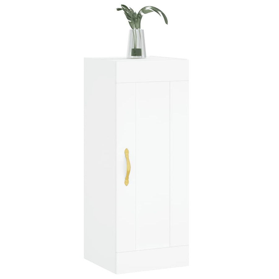 Wandkast 34,5x34x90 cm bewerkt hout wit