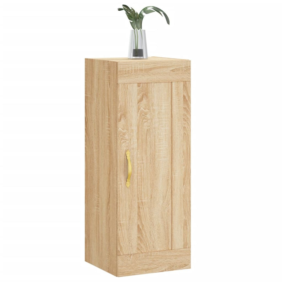 Wandkast 34,5x34x90 cm bewerkt hout sonoma eikenkleurig