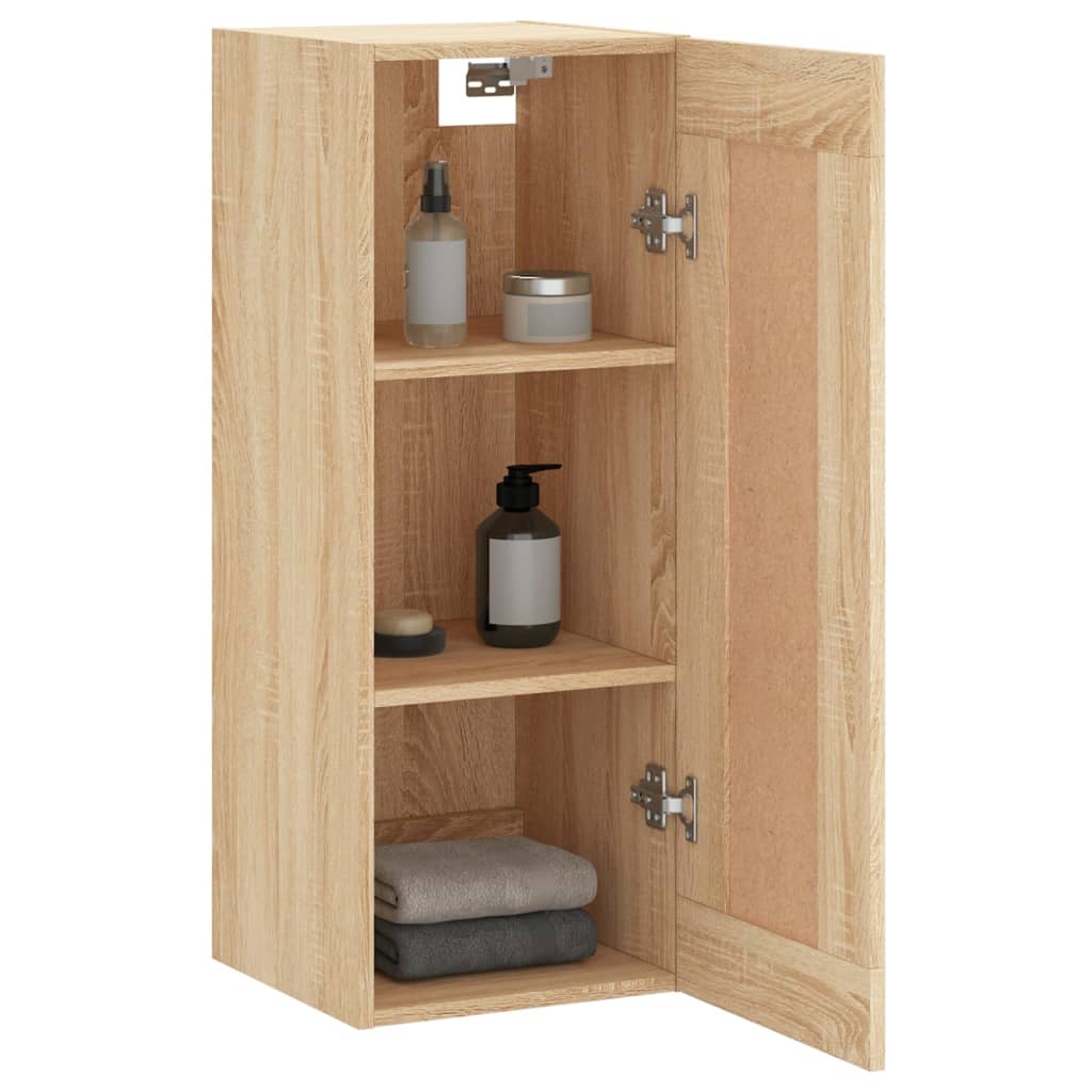 Wandkast 34,5x34x90 cm bewerkt hout sonoma eikenkleurig