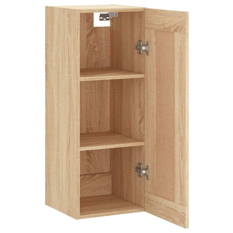Wandkast 34,5x34x90 cm bewerkt hout sonoma eikenkleurig