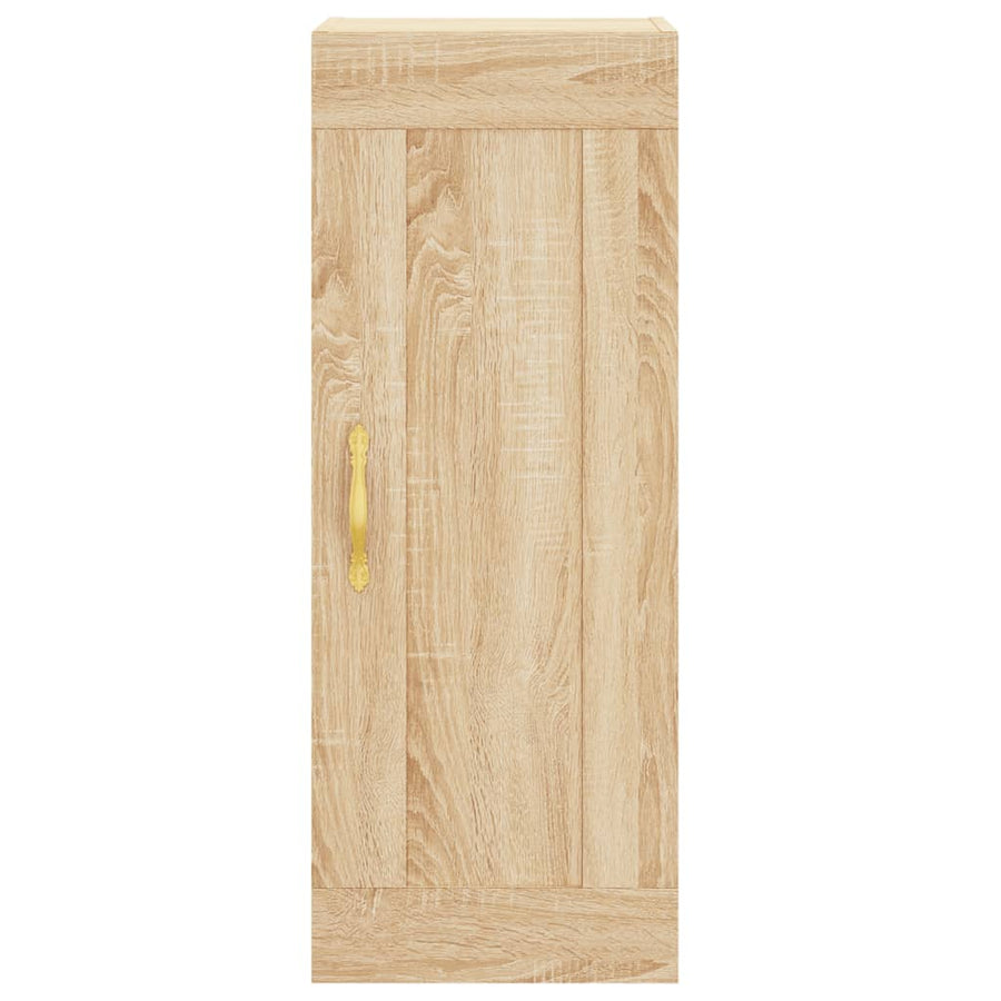 Wandkast 34,5x34x90 cm bewerkt hout sonoma eikenkleurig