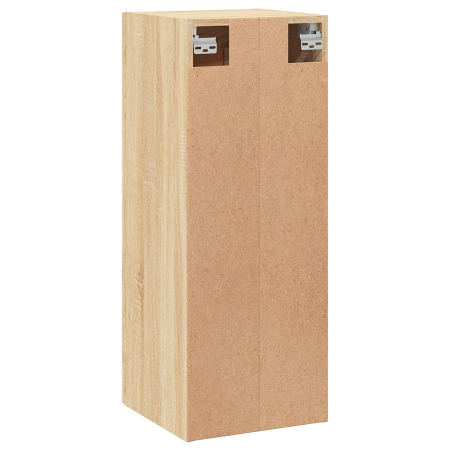 Wandkast 34,5x34x90 cm bewerkt hout sonoma eikenkleurig