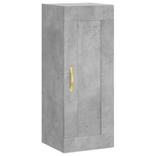 Wandkast 34,5X34X90 Cm Bewerkt Hout Betongrijs