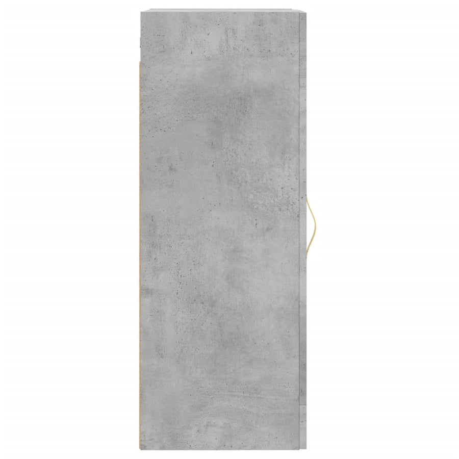Wandkast 34,5X34X90 Cm Bewerkt Hout Betongrijs