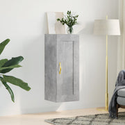 Wandkast 34,5x34x90 cm betongrijs bewerkt hout