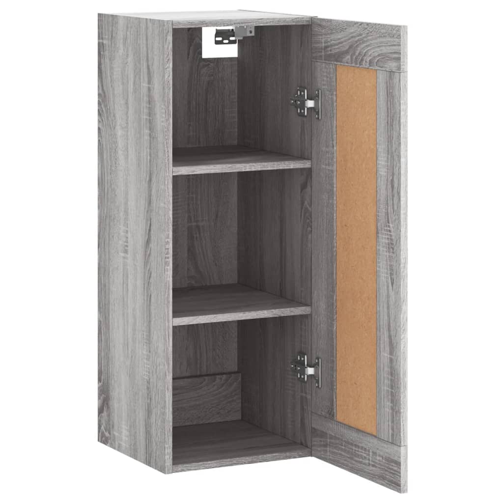 Wandkast 34,5X34X90 Cm Bewerkt Hout Grijs Sonoma Eikenkleurig