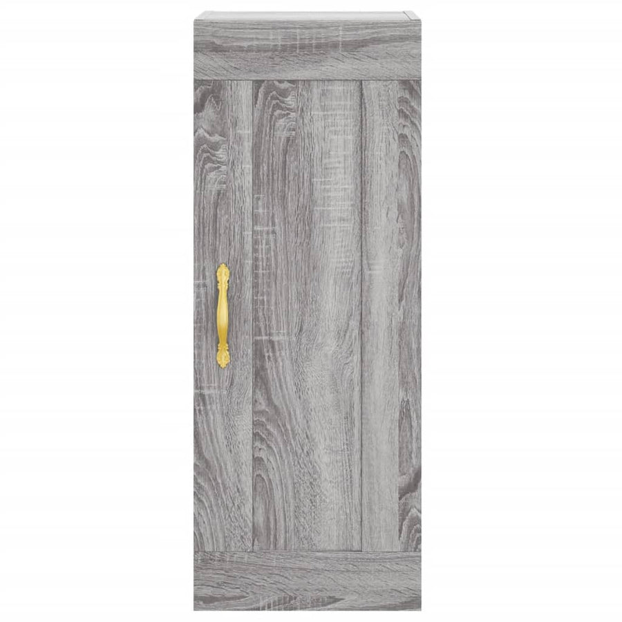 Wandkast 34,5X34X90 Cm Bewerkt Hout Grijs Sonoma Eikenkleurig