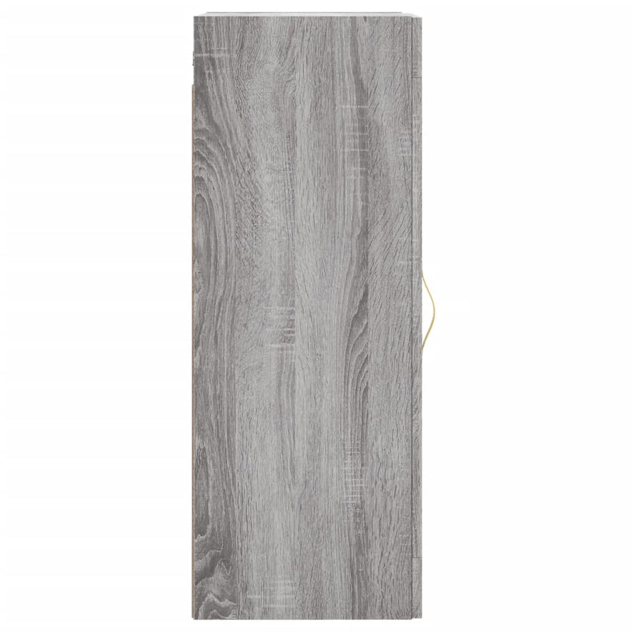 Wandkast 34,5X34X90 Cm Bewerkt Hout Grijs Sonoma Eikenkleurig