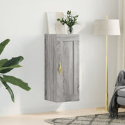 Wandkast 34,5x34x90 cm bewerkt hout grijs eiken