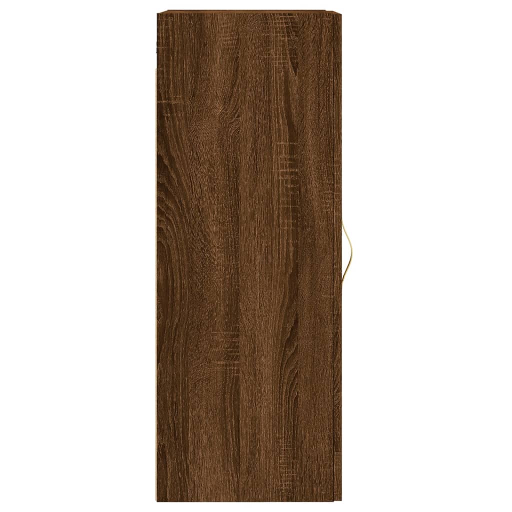 Wandkast 34,5X34X90 Cm Bewerkt Hout Bruin Eikenkleur