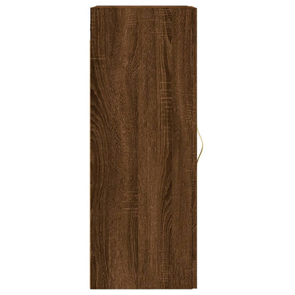 Wandkast 34,5X34X90 Cm Bewerkt Hout Bruin Eikenkleur