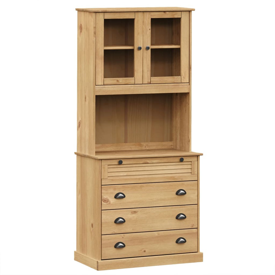 Hoge Kast Vigo 80X40X176 Cm Massief Grenenhout Bruin