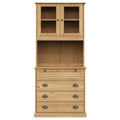 Hoge Kast Vigo 80X40X176 Cm Massief Grenenhout Bruin