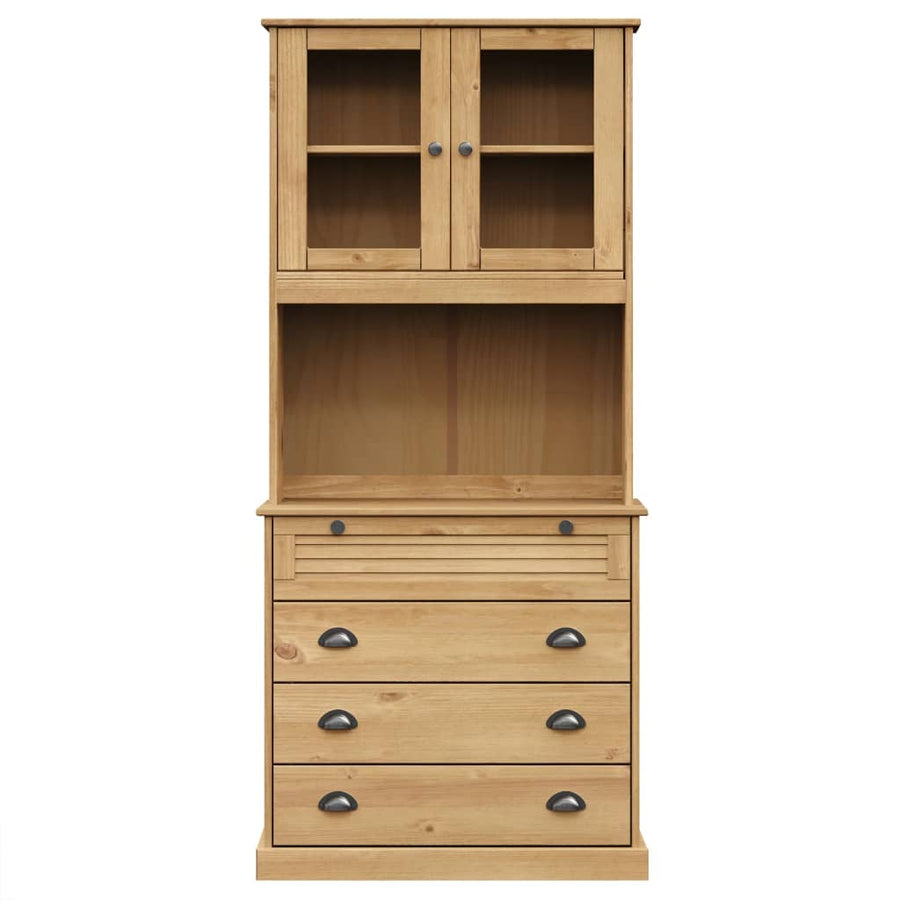 Hoge Kast Vigo 80X40X176 Cm Massief Grenenhout Bruin