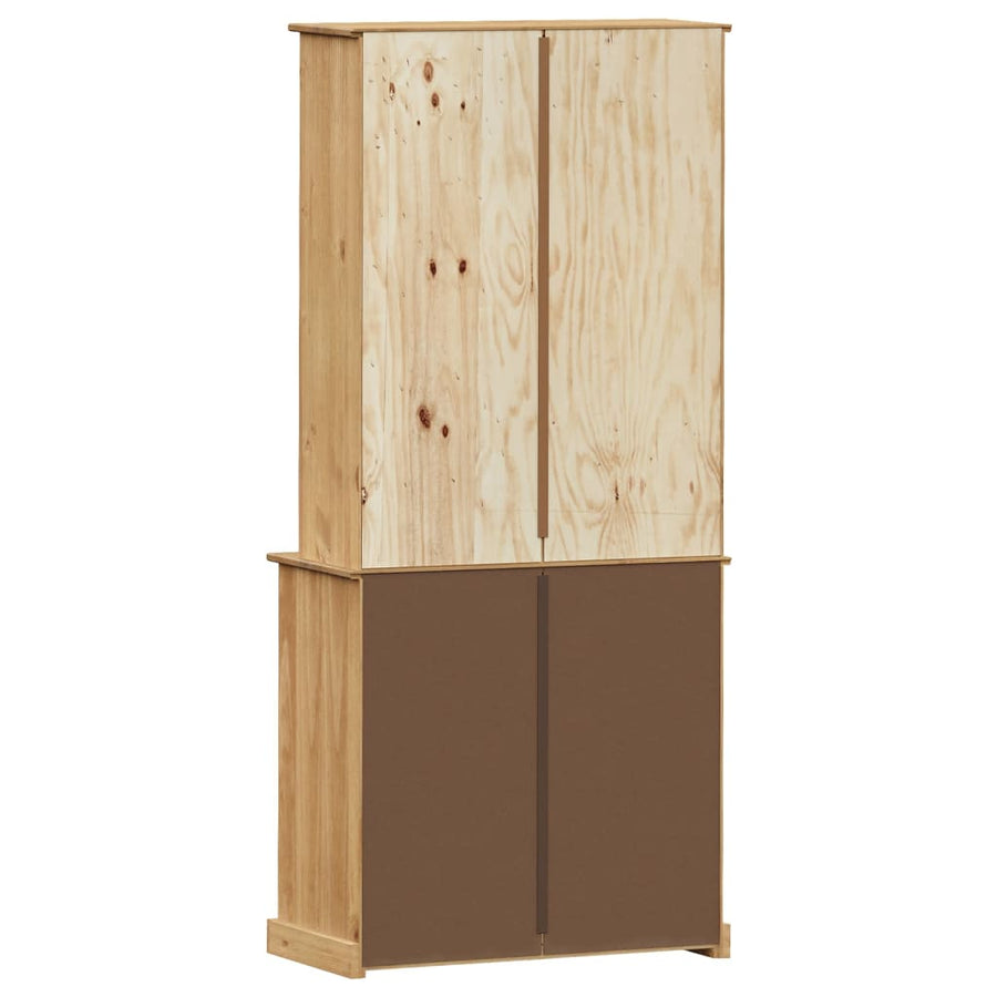Hoge Kast Vigo 80X40X176 Cm Massief Grenenhout Bruin