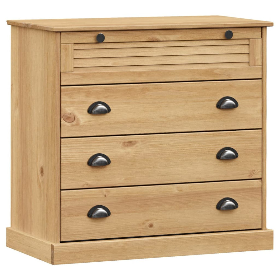 Hoge Kast Vigo 80X40X176 Cm Massief Grenenhout Bruin