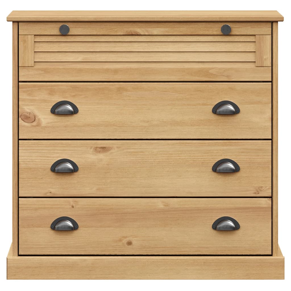 Hoge Kast Vigo 80X40X176 Cm Massief Grenenhout Bruin