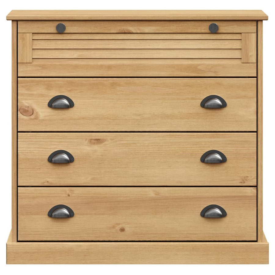 Hoge Kast Vigo 80X40X176 Cm Massief Grenenhout Bruin