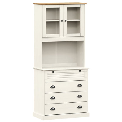 Hoge Kast Vigo 80X40X176 Cm Massief Grenenhout Wit
