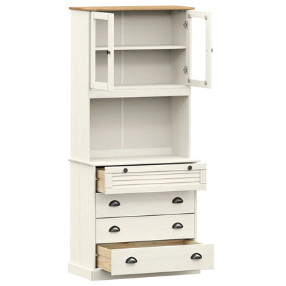 Hoge Kast Vigo 80X40X176 Cm Massief Grenenhout Wit