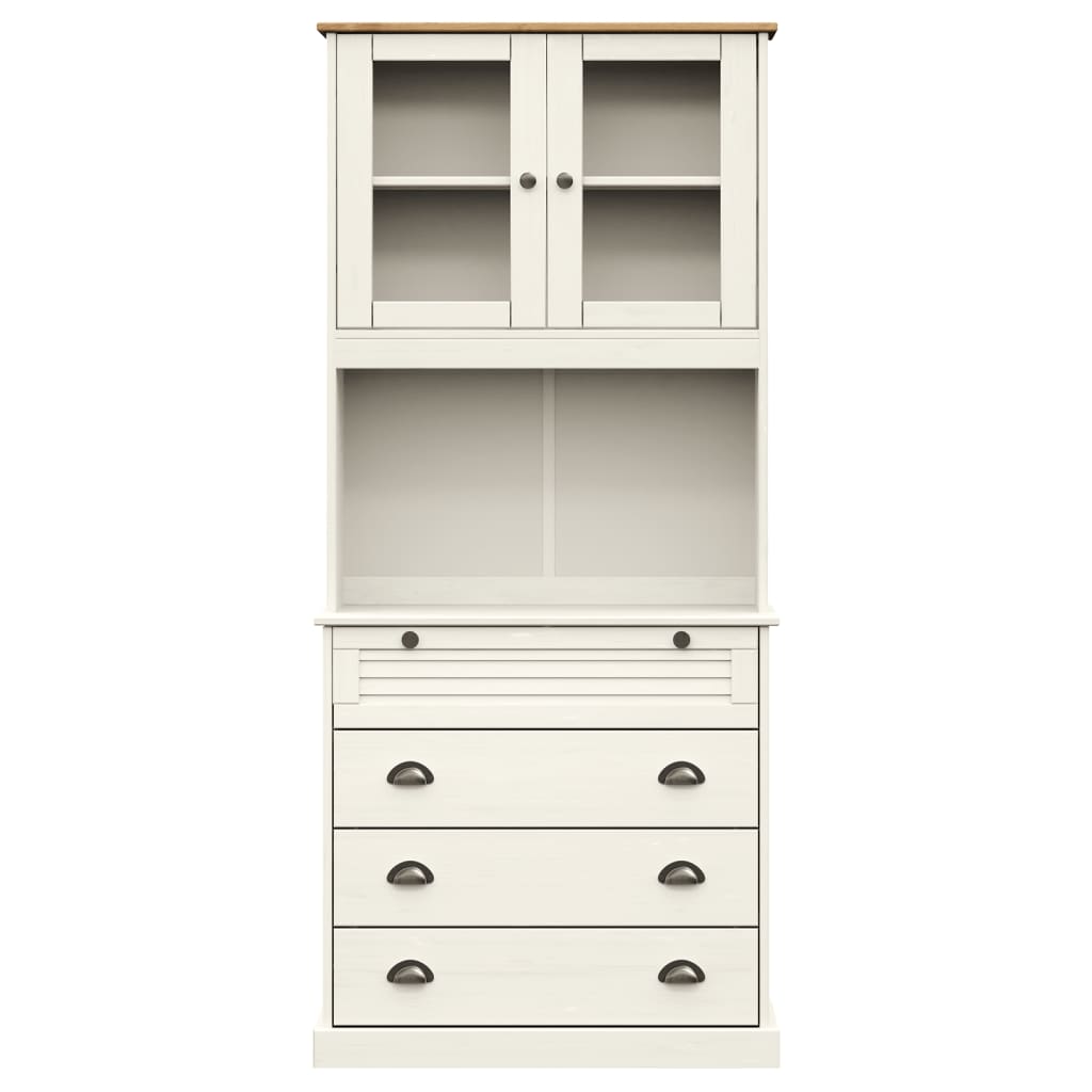 Hoge Kast Vigo 80X40X176 Cm Massief Grenenhout Wit