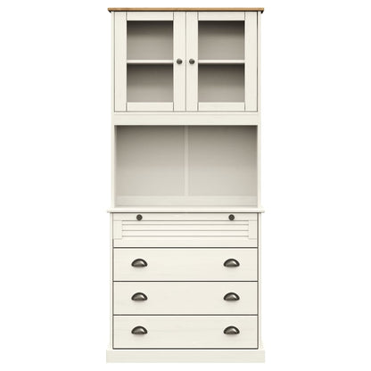 Hoge Kast Vigo 80X40X176 Cm Massief Grenenhout Wit