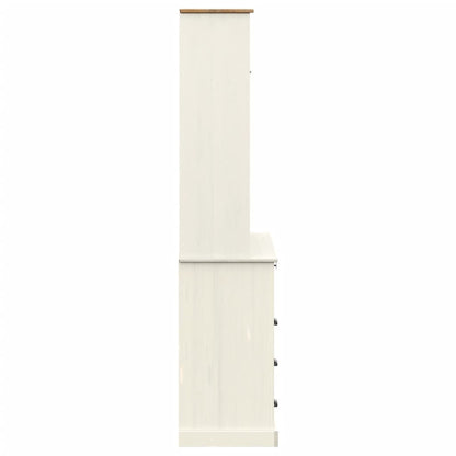 Hoge Kast Vigo 80X40X176 Cm Massief Grenenhout Wit