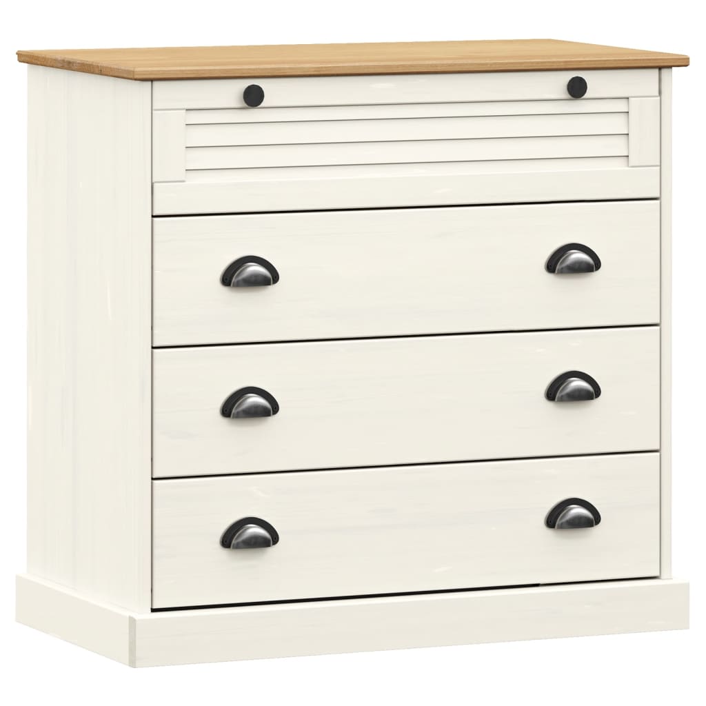 Hoge Kast Vigo 80X40X176 Cm Massief Grenenhout Wit