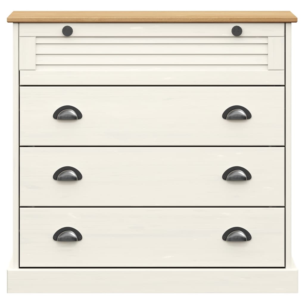 Hoge Kast Vigo 80X40X176 Cm Massief Grenenhout Wit
