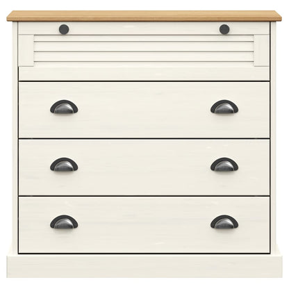 Hoge Kast Vigo 80X40X176 Cm Massief Grenenhout Wit