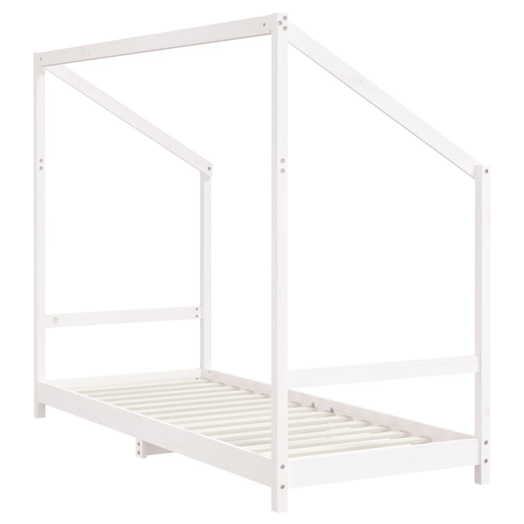 Kinderbedframe 80X200 Cm Massief Grenenhout Wit