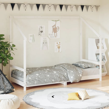 Kinderbedframe 80X200 Cm Massief Grenenhout Wit