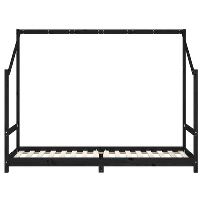 Kinderbedframe 80X200 Cm Massief Grenenhout Zwart