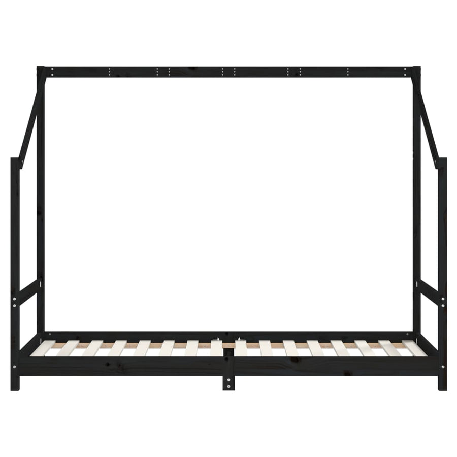 Kinderbedframe 80X200 Cm Massief Grenenhout Zwart
